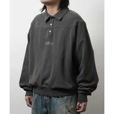 ILL'S 裏毛 グランジ加工 ポロスウェット