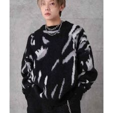 Confirm 総柄 ジャガード ニット プルオーバー