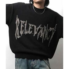 ILL'S(イルズ)フリンジ ロゴ クルーネック ニット