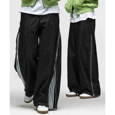 ILL'S 2wayサイドジップバレルレッグデニムパンツ