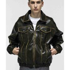 ILL'S ヴィンテージライクフェイクレザーブルゾン