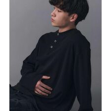 Confirm ヘンリーネック ワッフル ロングスリーブTシャツ