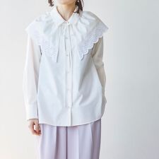 【マルチスタイル】襟付き3WAY刺しゅうブラウス