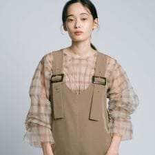 ビアンカ(BIANCA)の【トレンドミックス】シアーチェックペプラムブラウス