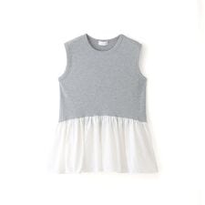 【着映えが叶う】フリルギャザーコンビカットソー