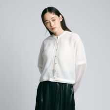 【着映えが叶う】シアーツイード ニットカーディガン