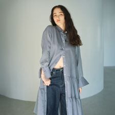 【1周年記念アイテム】シアーストライプボリュームシャツワンピース