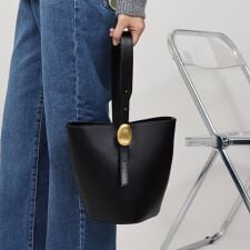 【LA MARGE】【本革】2WAY ワンハンドル レザー バケツバッグ