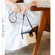 ラマージ(LA MARGE)の【LA MARGE】スクエア ラタン  ミニ かごバッグ