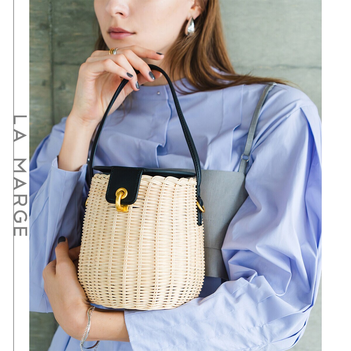 【新品未使用】☆定価の半額⭐︎manipuri/マニプリ　MARCHE かごバッグ 新品未使用】☆定価の半額⭐︎manipuri/マニプリ MARCHE かご