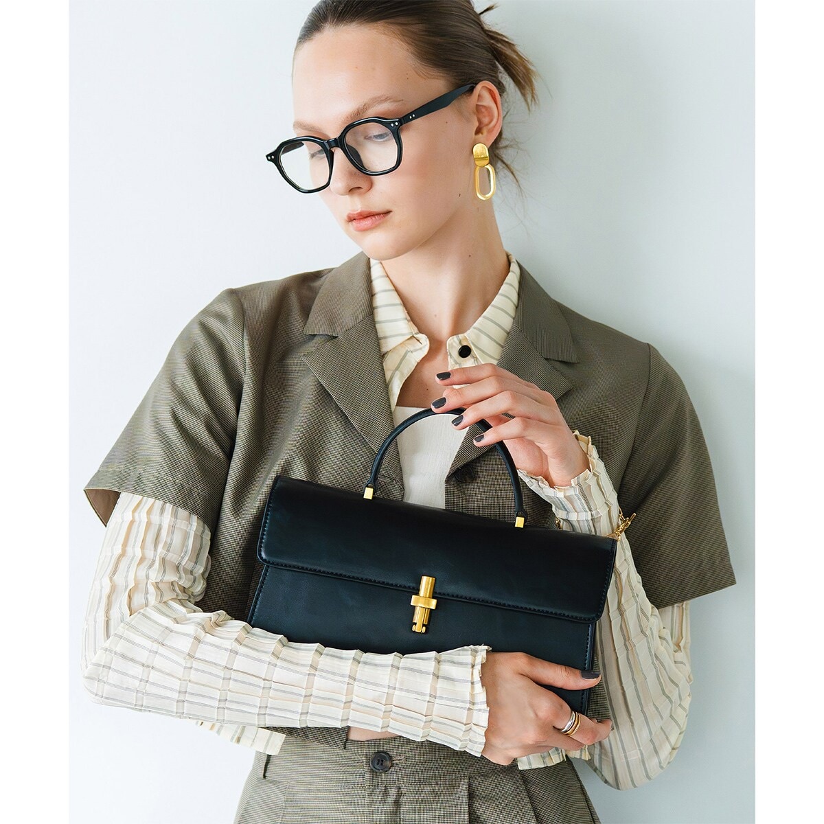 LA MARGE】【本革】2WAY スクエア ハンド＆ショルダーバッグ