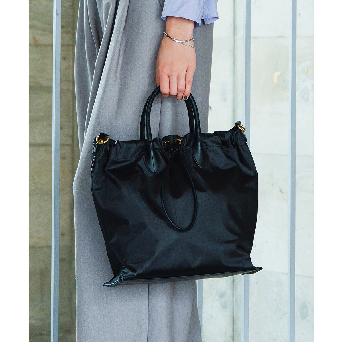 ラマージ（LA MARGE）/【LA MARGE】【本革】2WAY ナイロン 本革 ハンド&ショルダーバッグ LA MARGE】【本革】2WAY ナイロン ショルダーバッグ | ラマージ(LA