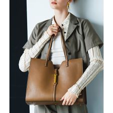 【LA MARGE】【本革】【A4対応】ゴールドポイント レザー トートバッグ