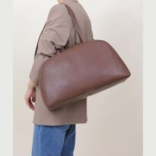 【LA MARGE】【本革 / A4対応】レザー ラウンド ボストンバッグ (L)