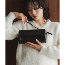【LA MARGE】【本革】ミニシリンダー レザー ショルダーバッグ
