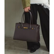 【LA MARGE】フロントベルトデザイン トートバッグ / レディース ショルダーバッグ 通勤