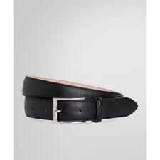 ぺブルレザー シルバーバックル ドレスベルト