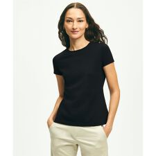 コットン/レーヨン ストレッチピケ Tシャツ