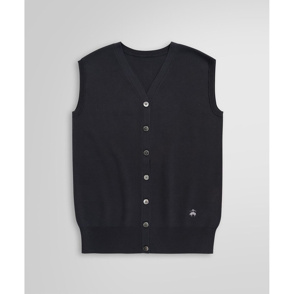 新品【ランバンコレクション】ウールベスト ジレ 黒無地50(XL) 裏地オシャレ ロング丈ベスト | ランバン コレクション(LANVIN COLLECTION