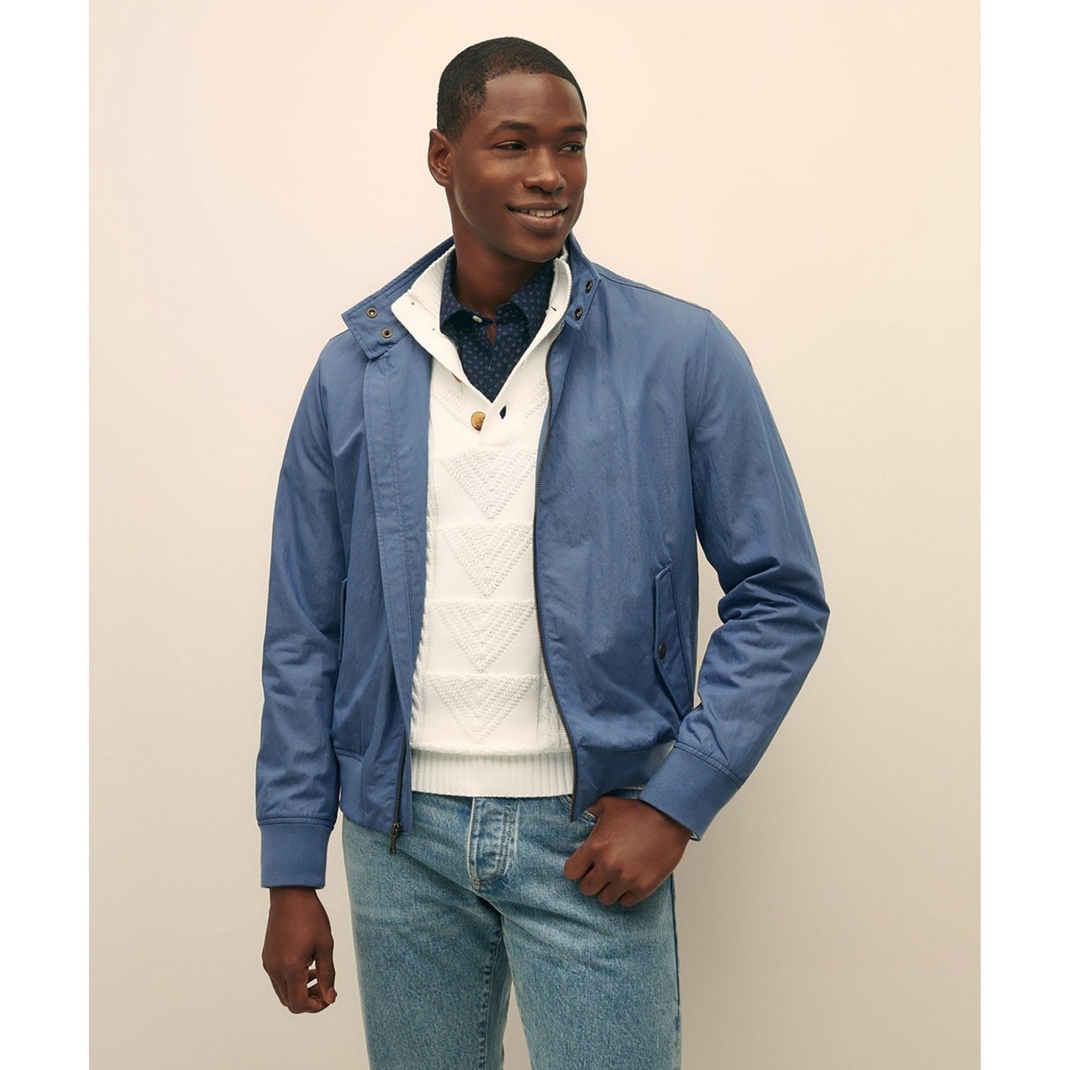 新品未使用★ブルックスブラザーズ　シアサッカーボマージャケット ポリエステル／ウール シアサッカー ボマージャケット | Brooks