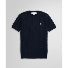 スーピマコットン GFロゴ ケーブル ショートスリーブセーター