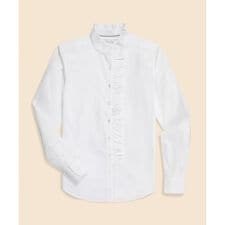 スーピマコットン　ラッフルカラーブラウス セレモニー