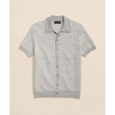 ブルックスブラザーズ(Brooks Brothers)のリネン／ナイロン　バスケット　ポロカーディガン