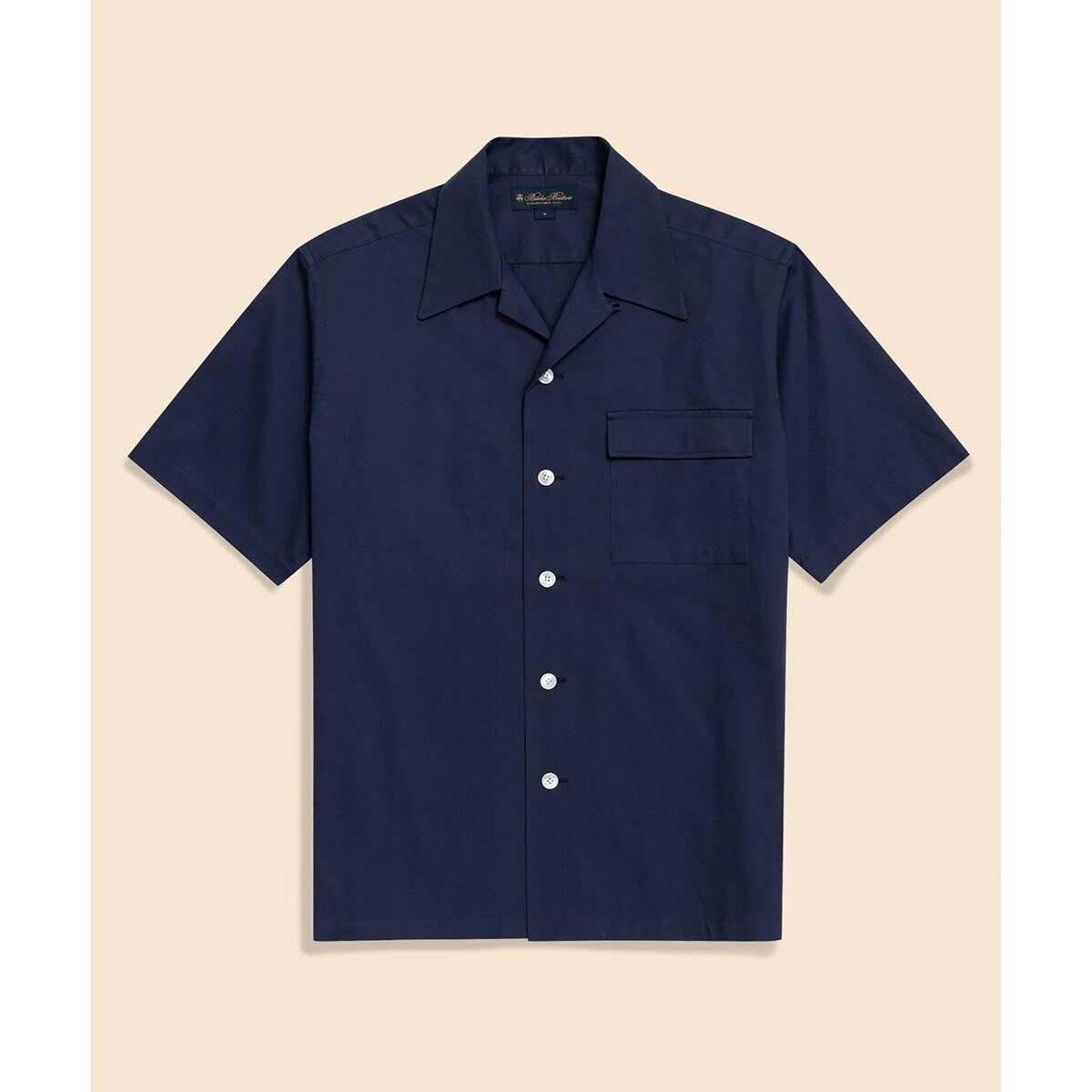 BROOKS BROTHERS ブルックスブラザーズ リネンオープンカラーシャツ リネン／コットン バミューダプリント オープンカラーシャツ