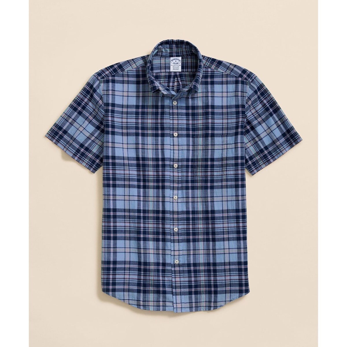 アイリッシュリネン チェック ショートスリーブ カジュアルシャツ