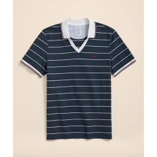 ブルックスブラザーズ(Brooks Brothers)のスーピマコットン　GFロゴ　サッカーストライプ　ジョニーカラーポロシャツ　Slim Fit