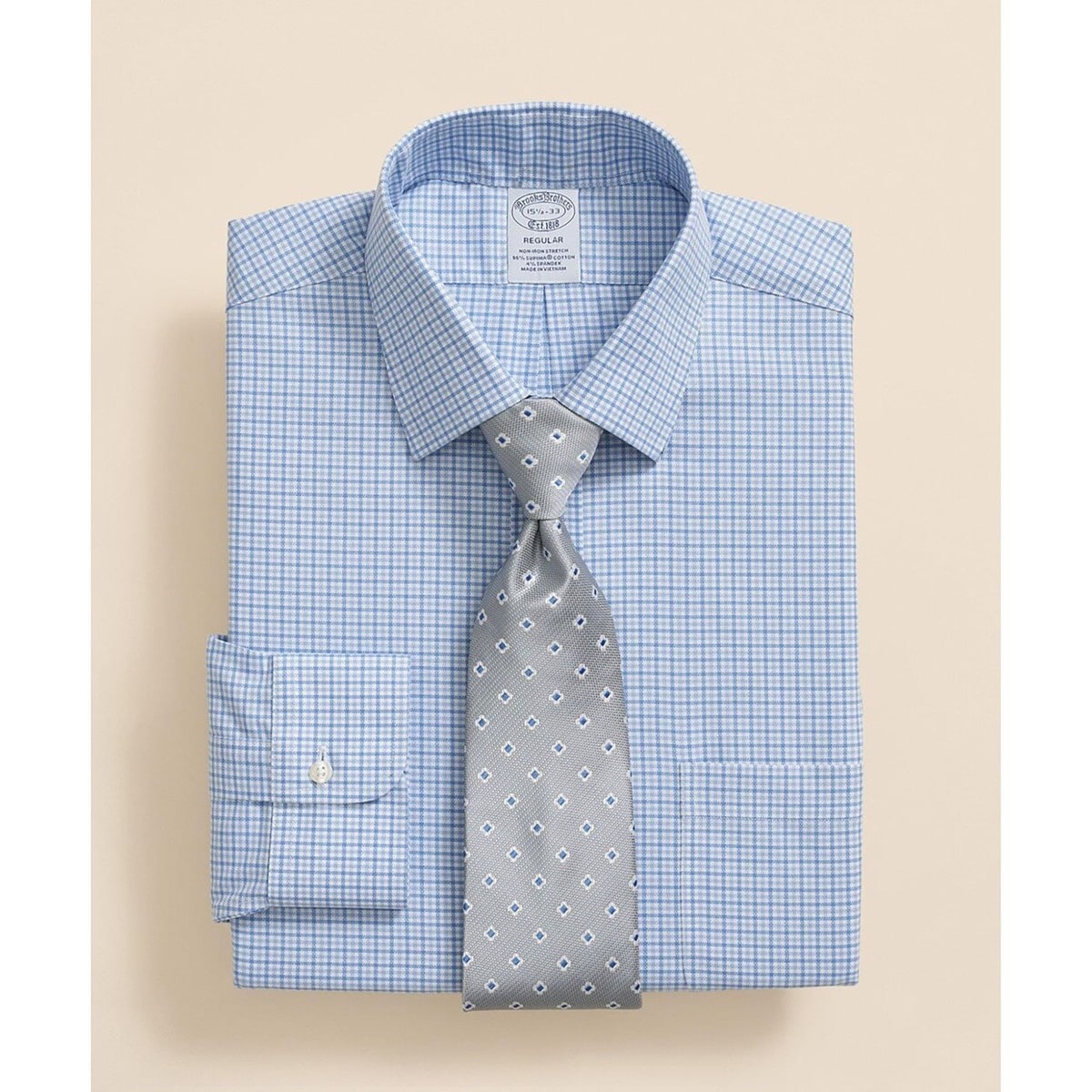 ストレッチロイヤルオックスフォード ウィンドウペイン ドレスシャツ