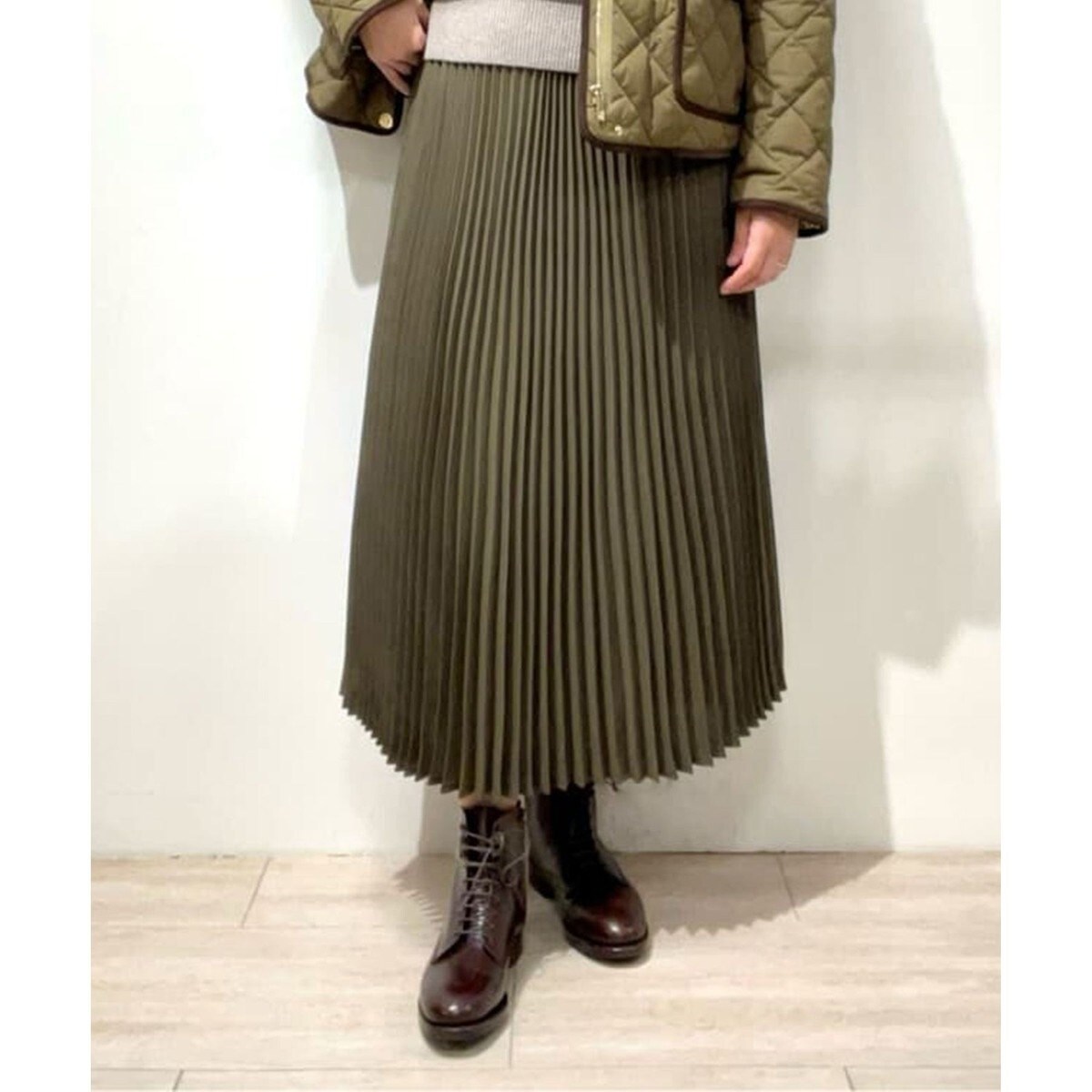 リネン／コットン グレンチェック フレアスカート | ブルックス