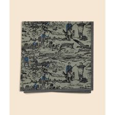 コットン　ハンティングプリント　ハンカチ