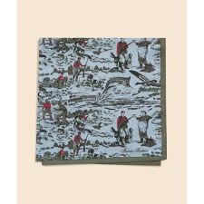 コットン　ハンティングプリント　ハンカチ