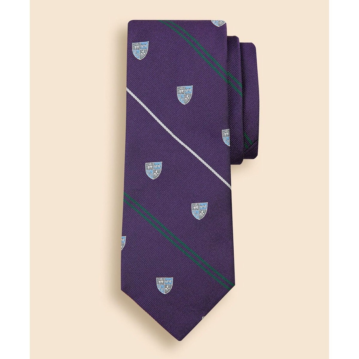 美品　Brioni ブリオーニ　高級シルク 紫 ネクタイ ✨美品✨ Brioni ブリオーニ ネクタイ プリーツ 光沢 高級シルク
