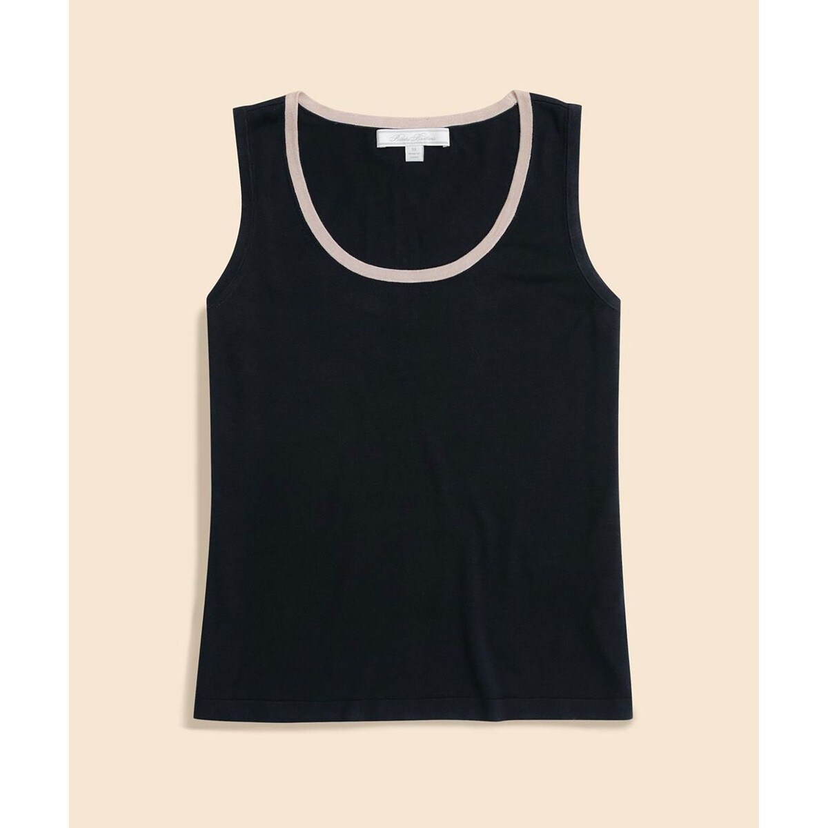 ブルックスブラザーズ BROOKS BROTHERS ニット セーター ボーダー Uネック 半袖 シルク×コットン M ブラック 黒×ライトグレー レディース BROOKS BROTHERS ブルックスブラザーズ ニット セーター