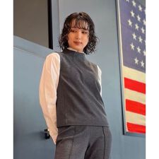 ブルックスブラザーズ(Brooks Brothers)のポリエステル／コットン　ノースリーブ　モックネックニットトップ