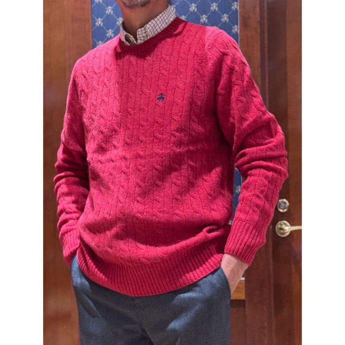 メリノウール ホースインターシャ クルーネックセーター | ブルックス