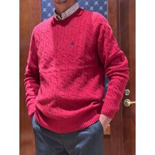 ラムズウール　GFロゴ　ケーブル　クルーネックセーター セレモニー