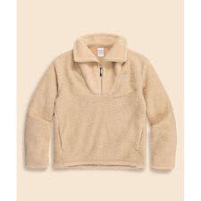 ポリエステル　フリース　ハーフジップ　モックネックプルオーバー