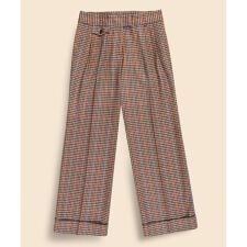 ウールブレンド　ガンクラブチェック　プリーテッド　ワイドレッグパンツ セレモニー