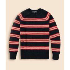 ウール　アーカイブストライプ　クルーネックセーター