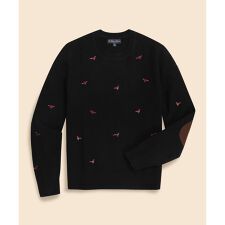 ウール　フェザントエンブロイダリー　クルーネックセーター