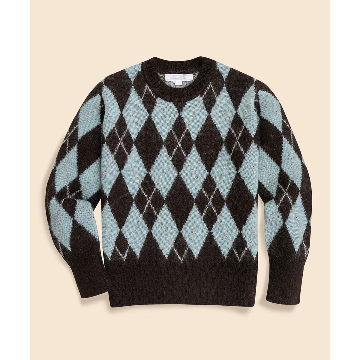 ブルックスブラザーズ チョコミントアーガイル　Vネックカーディガン キッドモヘアブレンド チョコミントアーガイル Vネックカーディガン