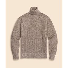 ウール／カシミヤ　イングリッシュリブ　タートルネックセーター