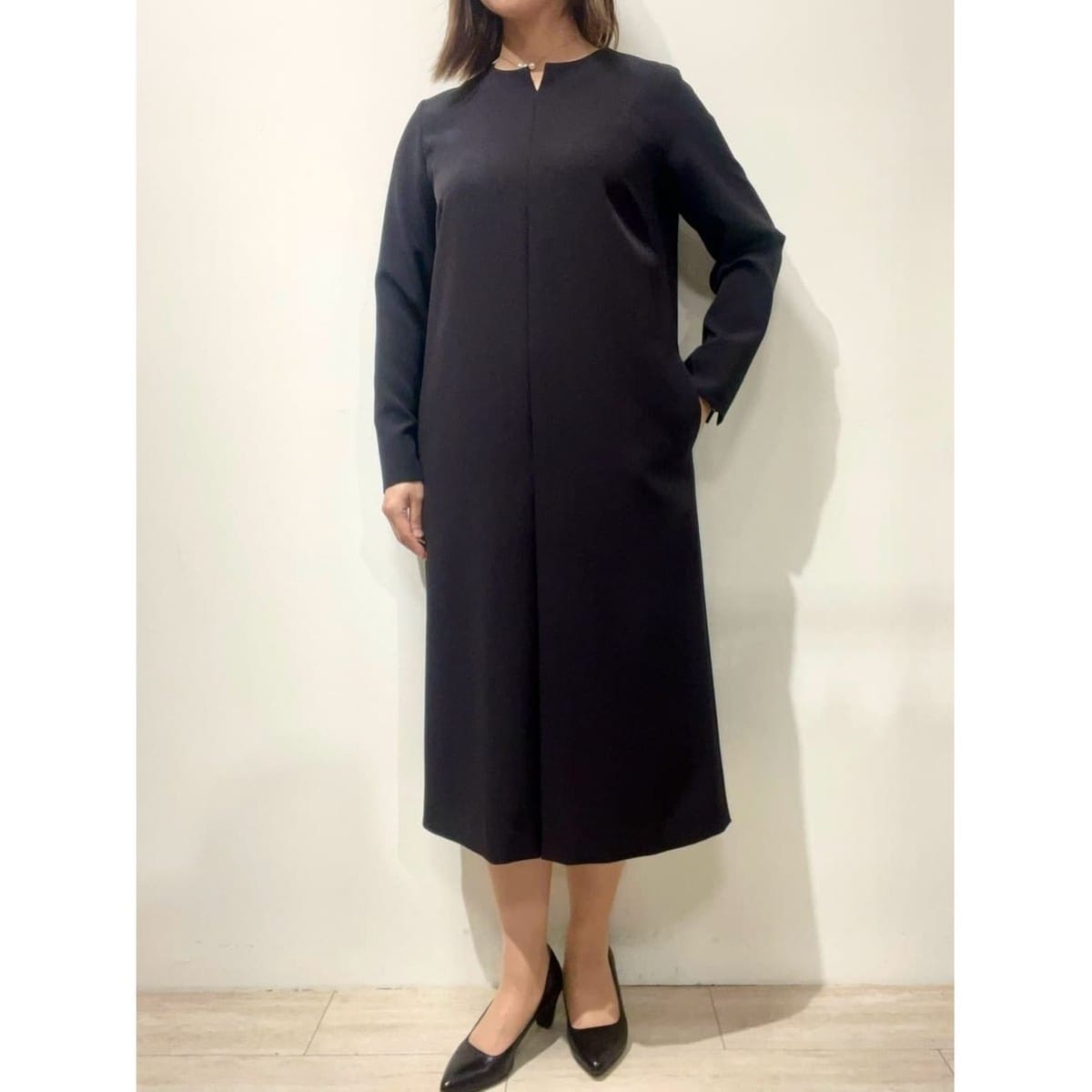 レーヨンシフォン タータンチェック ノースリーブ ロングワンピース