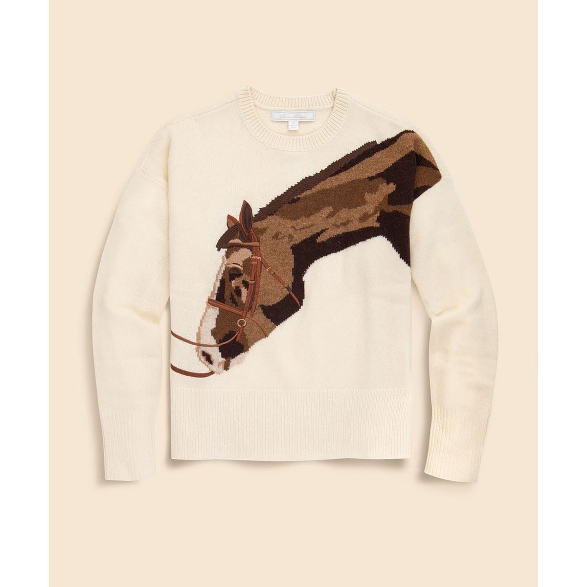 ブルックスブラザーズ　メリノウール　ホースインターシャ　クルーネックセーター　M メリノウール ホースインターシャ クルーネックセーター | ブルックス