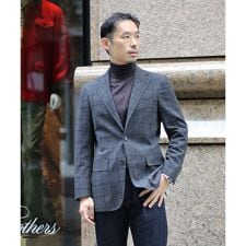 ウールブレンド　ウィンドウペイン　段返り３釦ジャケット　TOKYO model