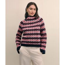 ウール／ナイロン　フェアアイル　ファンネルネックセーター