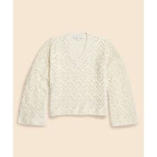 メリノウール／アルパカ　ポインテール　Vネックセーター